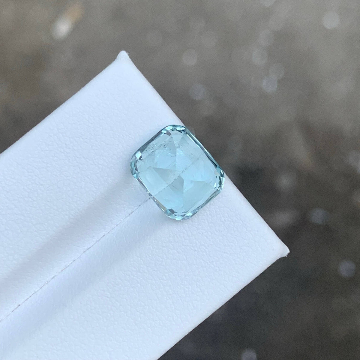 5.80 Carat Light Blue Aquamarine Cushion Cut Pakistan Gemstone