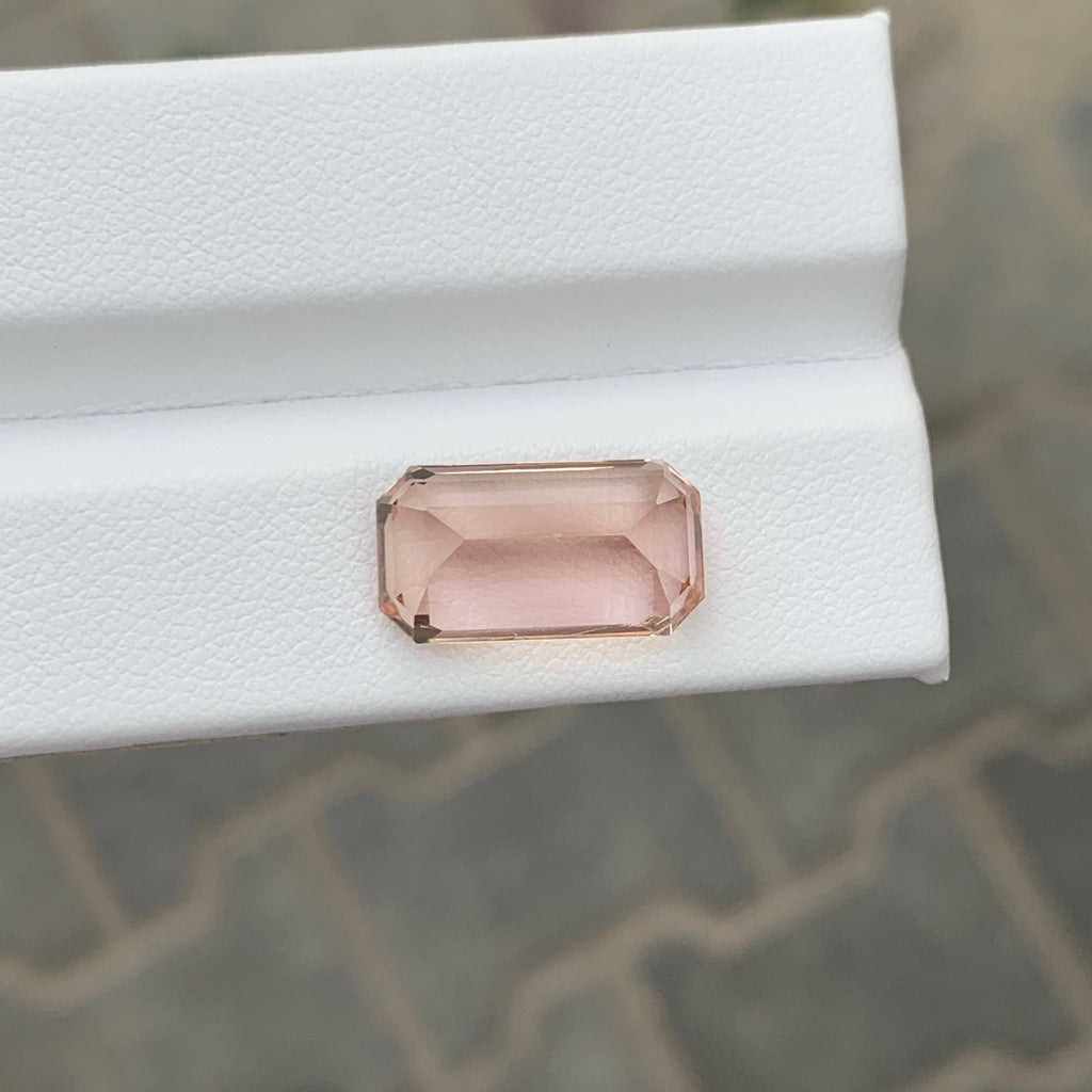 10.35 Carat Natural Loose Light Pink Imperial Topaz Emerald Cut Pakistani Gemstone