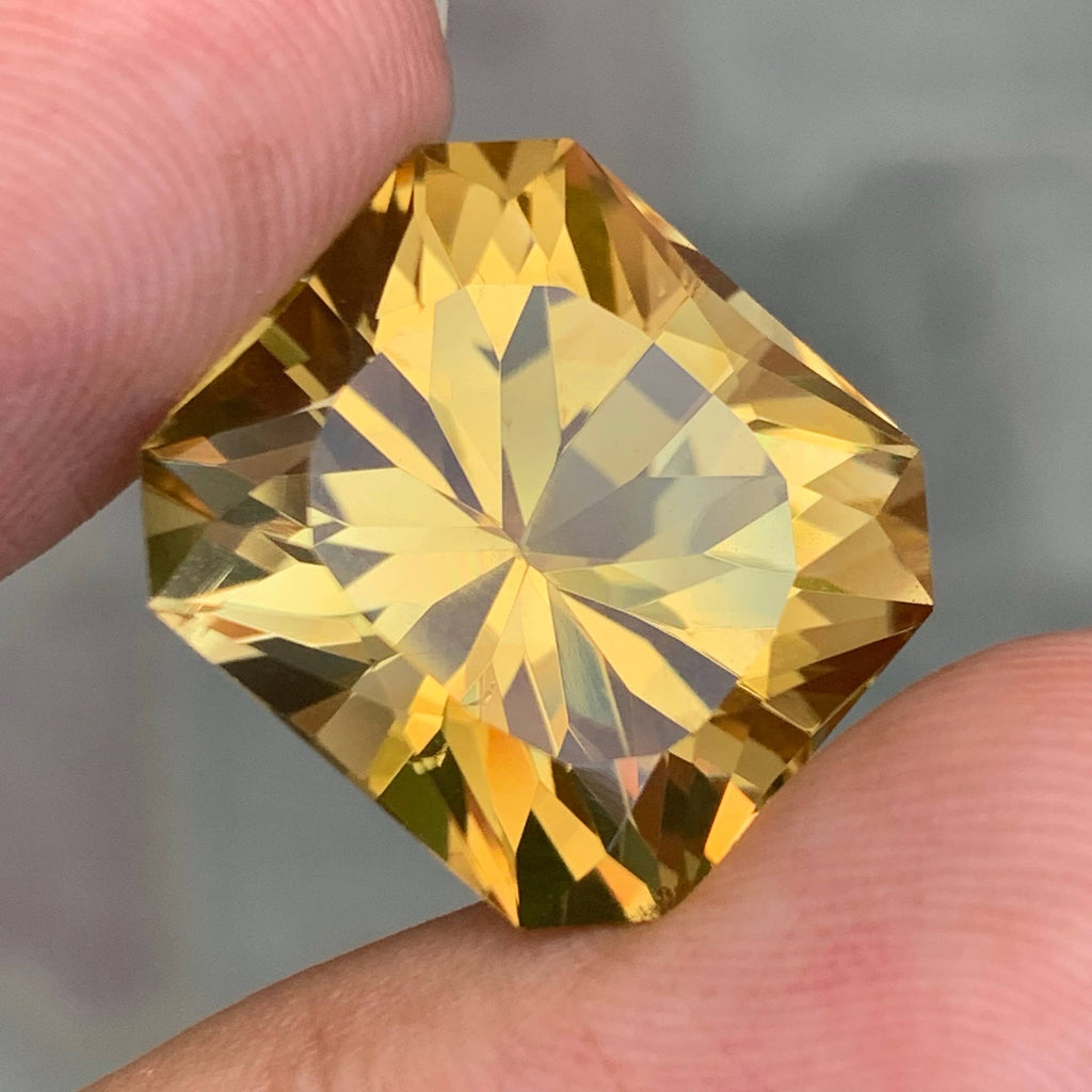 24.65 Carat Natural Loose Golden Color Citrine Fancy Cut African Gemstone
