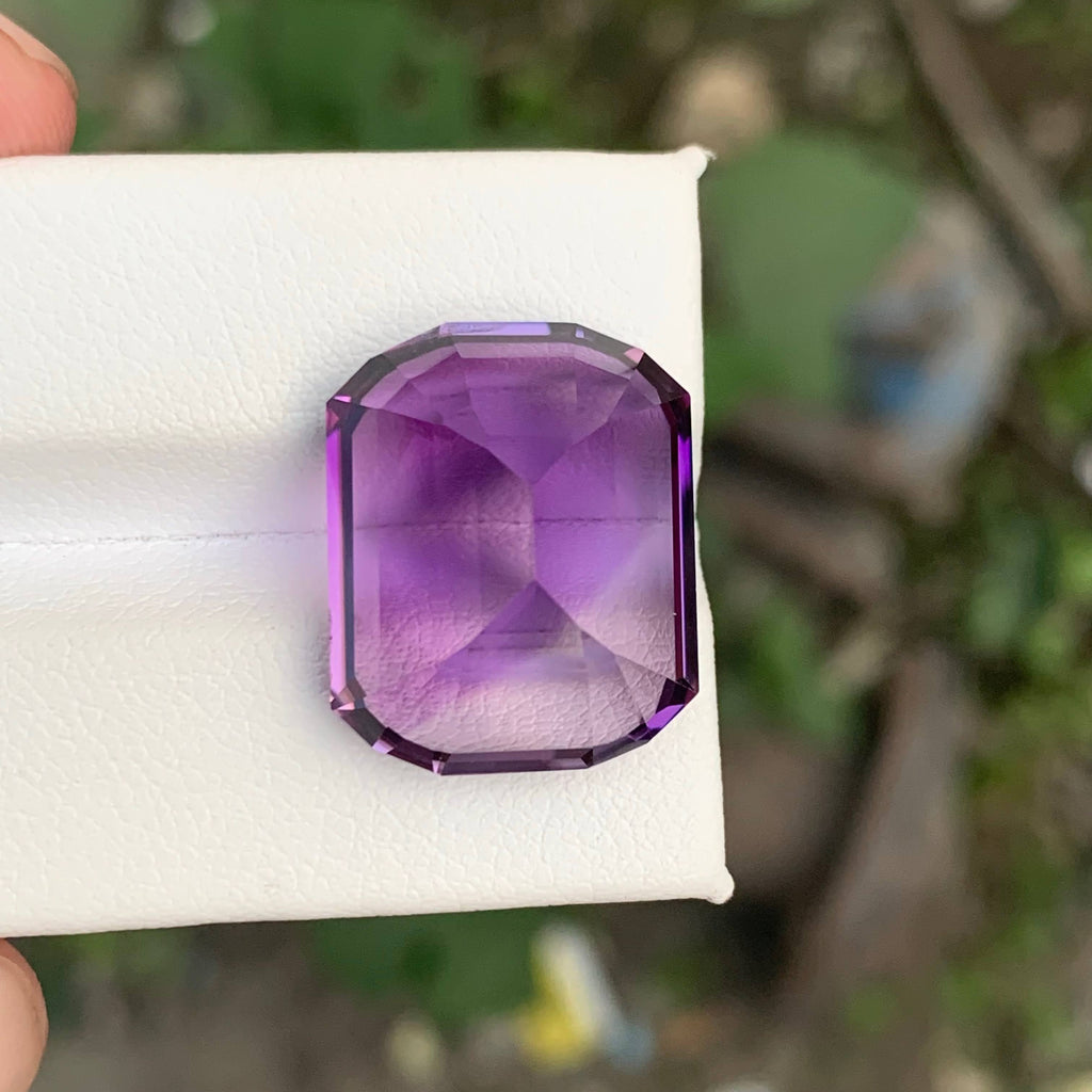 22.50 Carat Purple Amethyst Cushion Fancy Cut Brazilian Gemstone, Eye Clean, Untreated