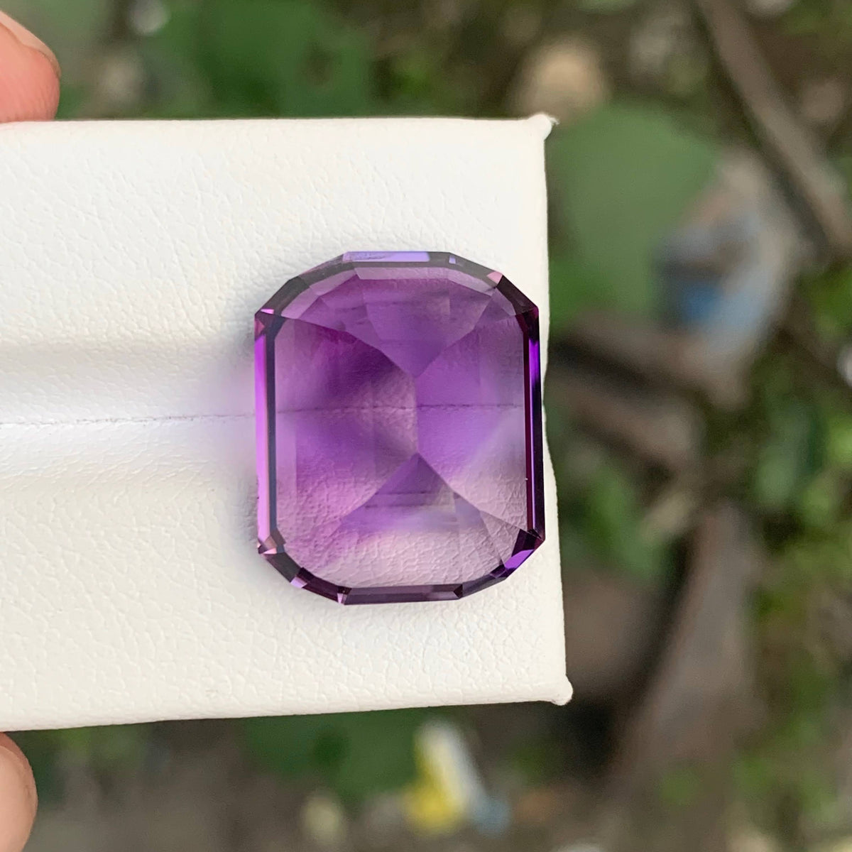 22.50 Carat Purple Amethyst Cushion Fancy Cut Brazilian Gemstone, Eye Clean, Untreated