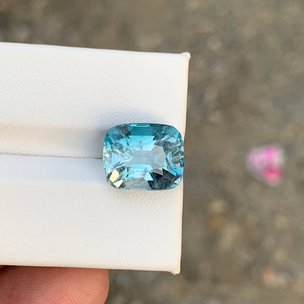 7.55 Carat Natural Loose Unique Color Tourmaline Cushion Cut Afghan Gemstone