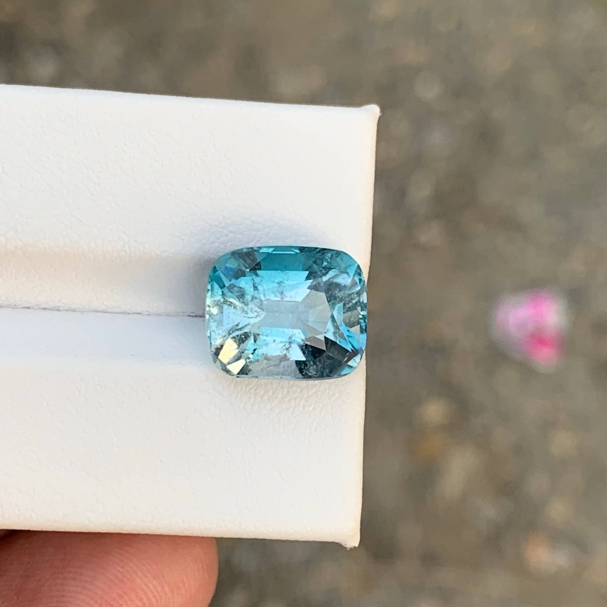 7.55 Carat Natural Loose Unique Color Tourmaline Cushion Cut Afghan Gemstone