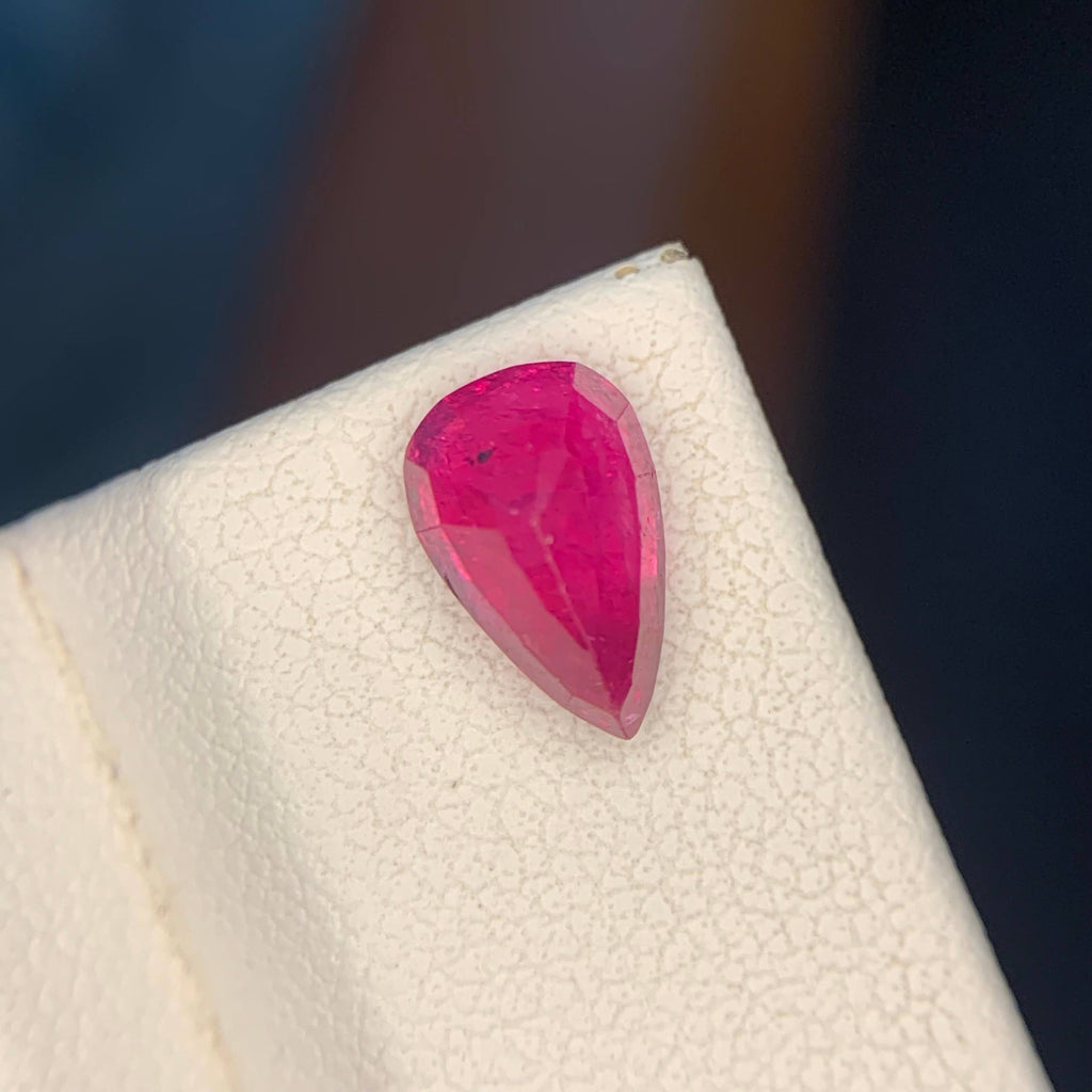 1.80 Carat Pinkish Red Pear Ruby