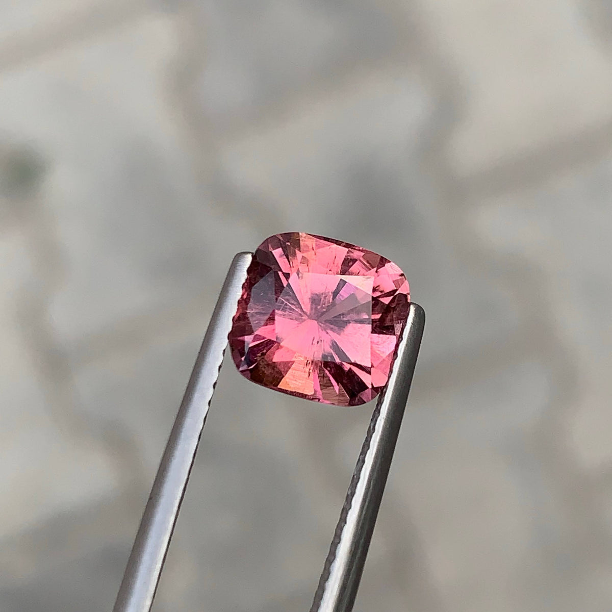 2.65 Carat Natural Loose Peach Pink Color Tourmaline Stone Cushion Cut Afghan VVS Untreated Gemstone