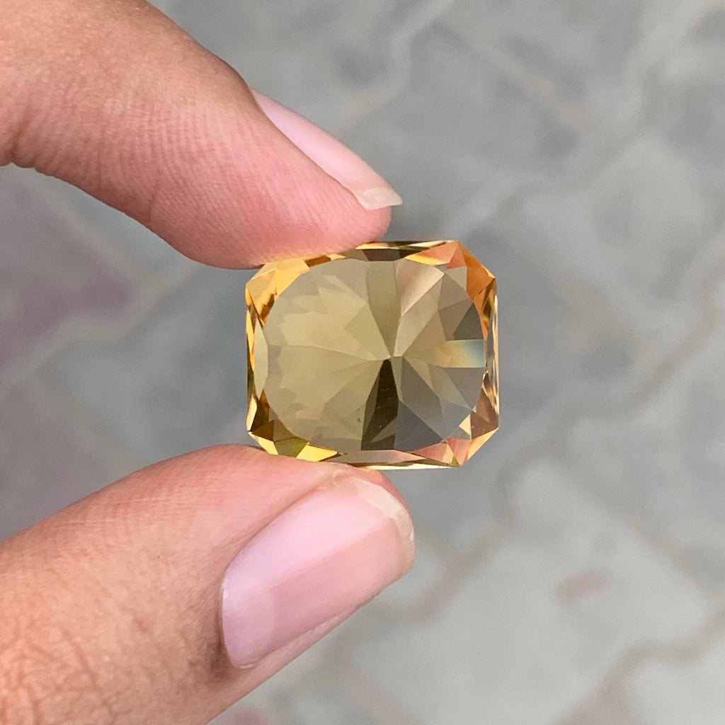 24.65 Carat Natural Loose Golden Color Citrine Fancy Cut African Gemstone