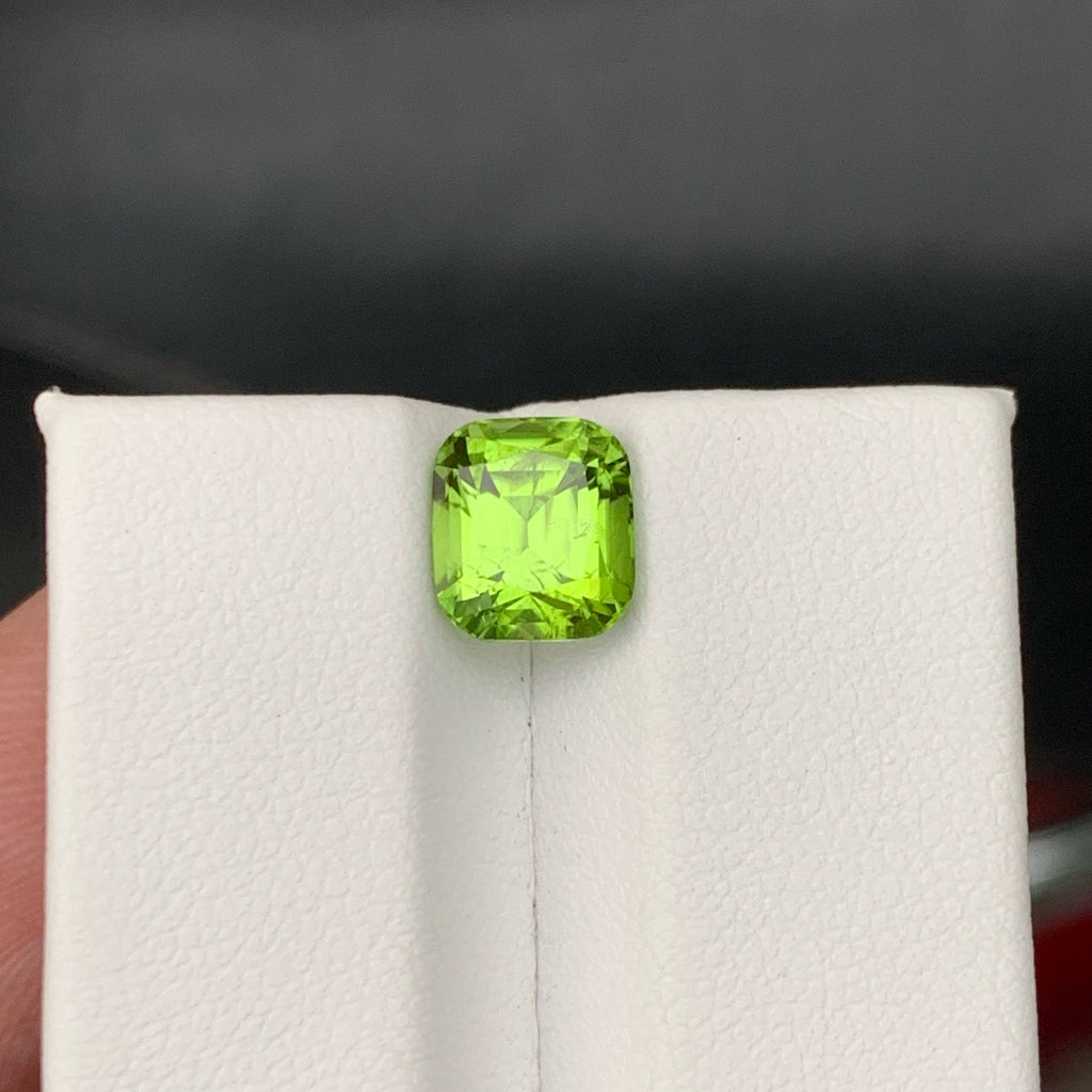 2.35 Carat Natural Loose Green Color Peridot Cushion Cut Pakistani Gemstone