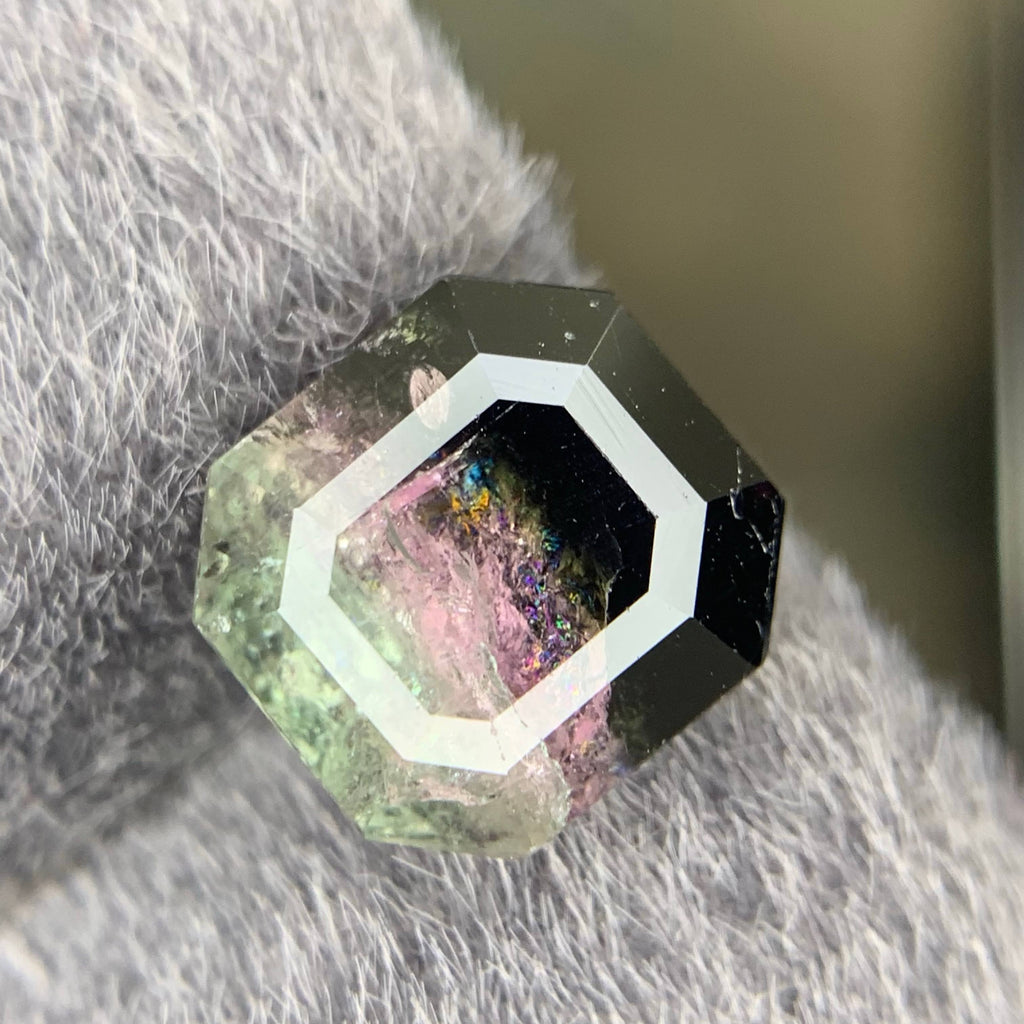 4.05 Carat Loose Tricolor Tourmaline Stone – Emerald Cut, Afghan Gemstone