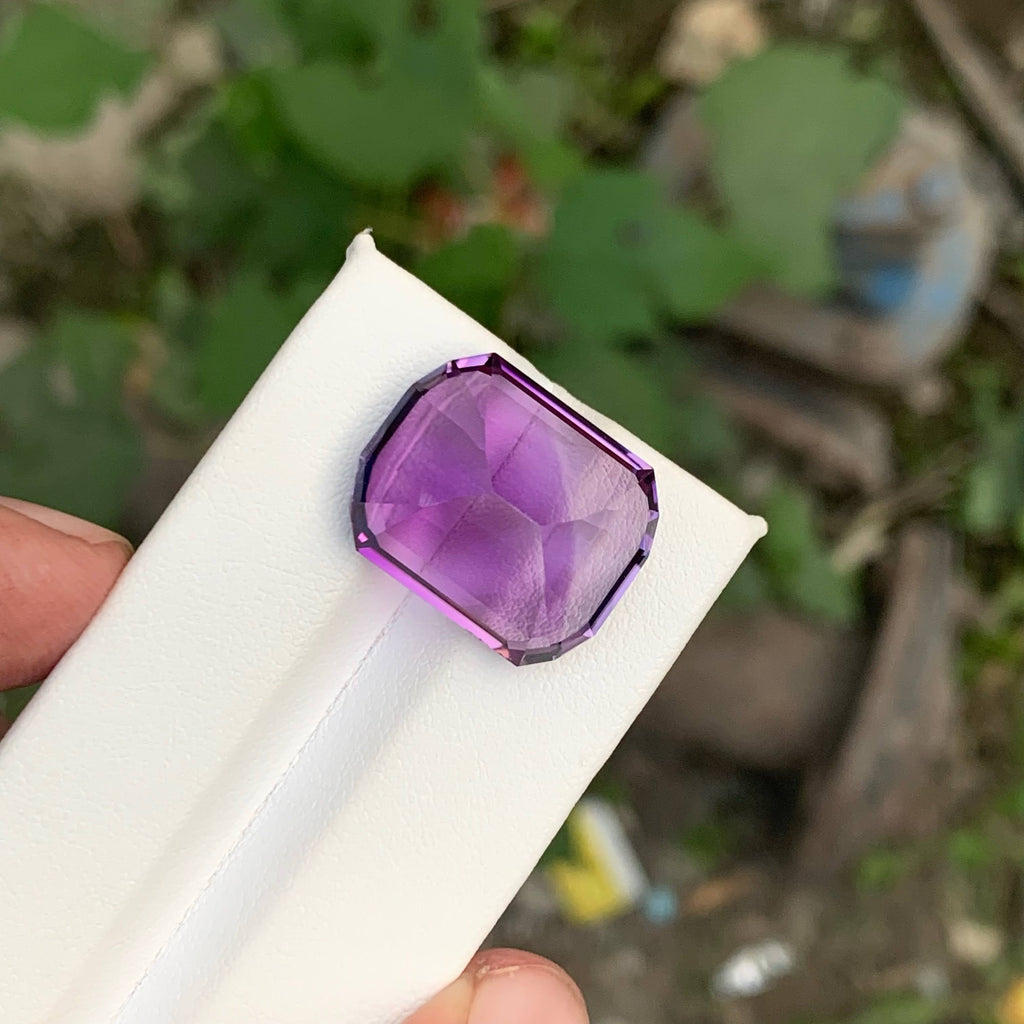 22.50 Carat Purple Amethyst Cushion Fancy Cut Brazilian Gemstone, Eye Clean, Untreated
