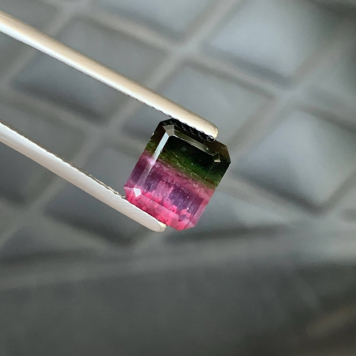 3.30 Carat Natural Loose Bicolor Tourmaline Emerald Cut Afghan Gemstone