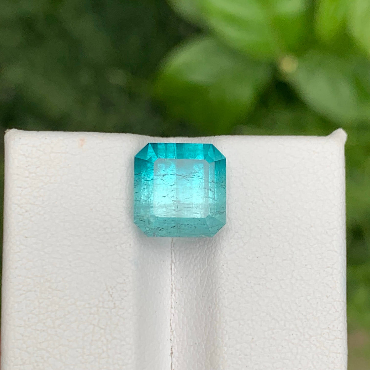 5.95 Carat Natural Loose Blue Hue Bicolor Tourmaline Emerald Cut Afghan Gemstone