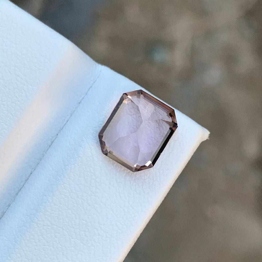 3.55 Carat Natural Loose Light Pink Color Tourmaline Emerald Cut Afghan Gemstone