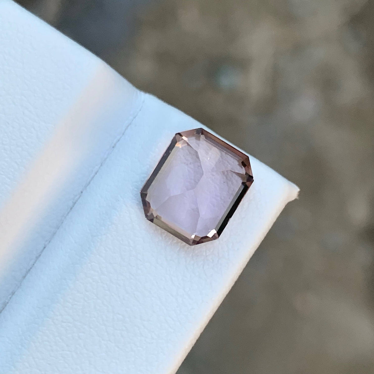 3.55 Carat Natural Loose Light Pink Color Tourmaline Emerald Cut Afghan Gemstone