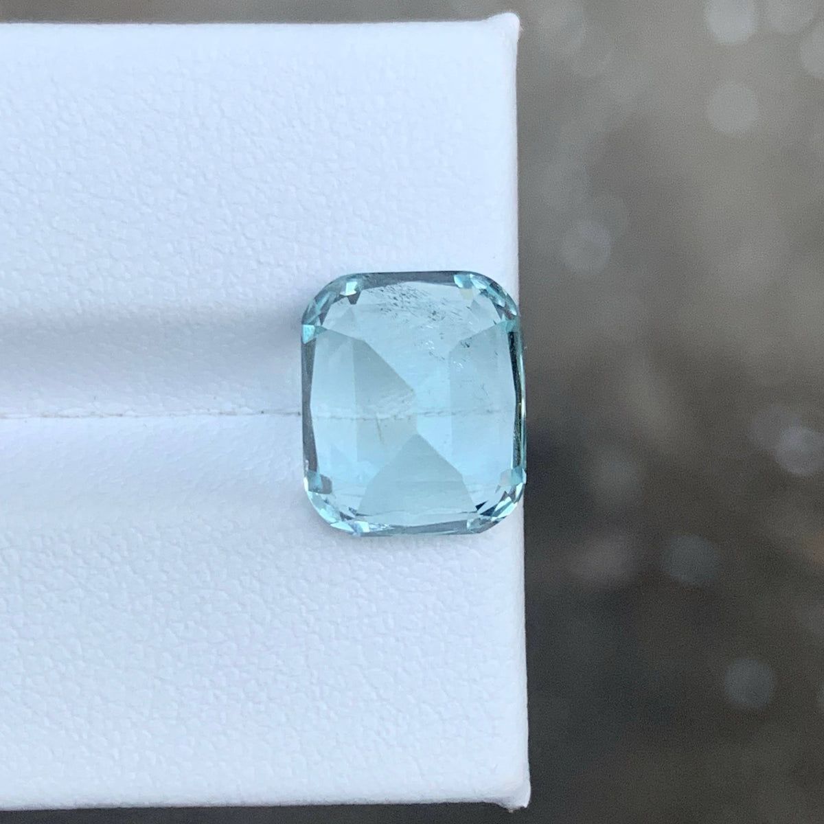 5.80 Carat Light Blue Aquamarine Cushion Cut Pakistan Gemstone