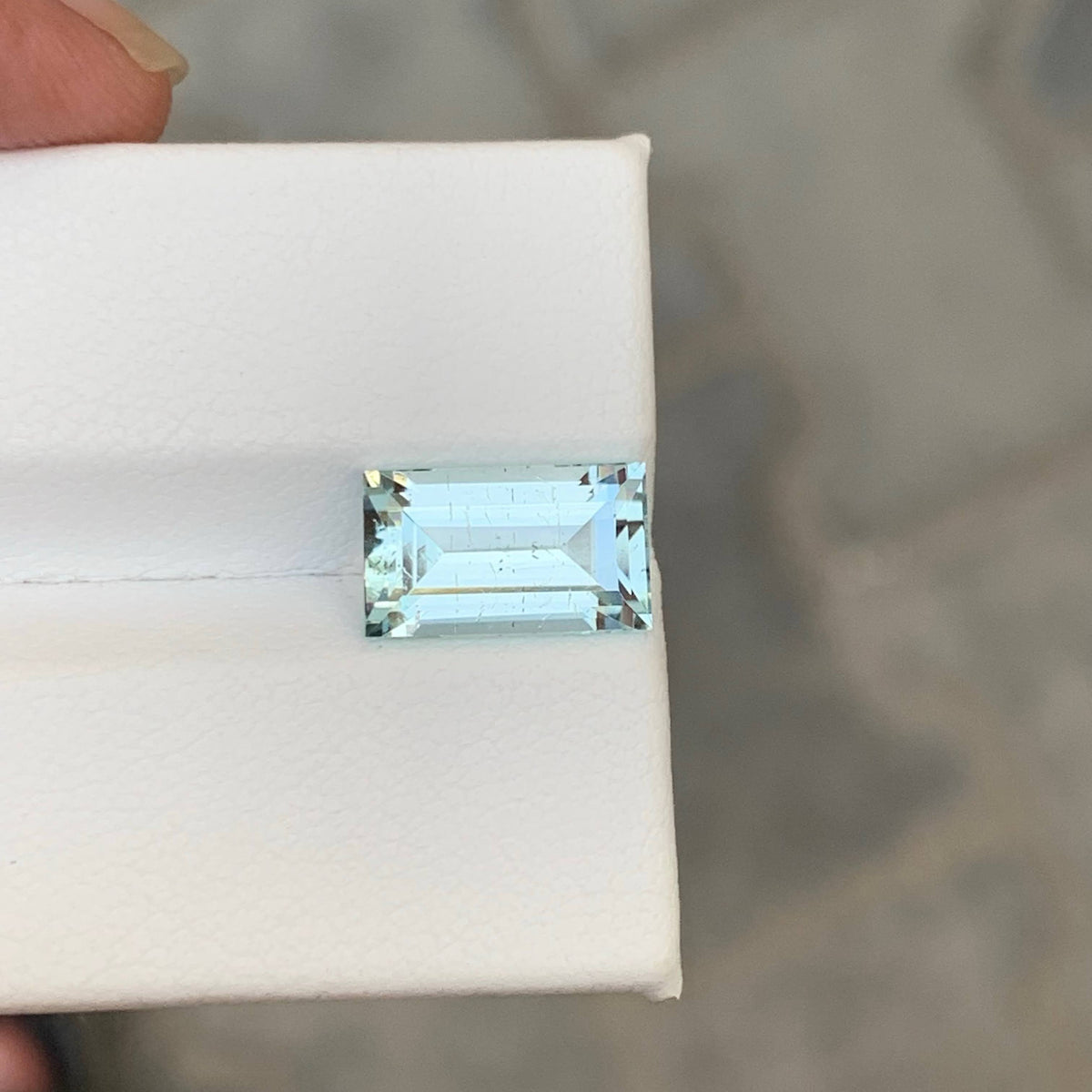 3.05 Carat Natural Loose Light Blue Color Aquamarine Baguette Cut Gemstone
