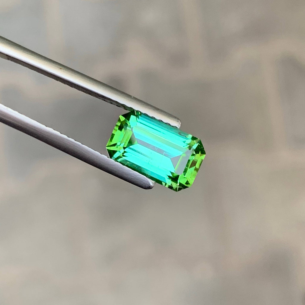 2.55 Carat Natural Loose Mint Green Tourmaline Emerald Cut Afghan Gemstone