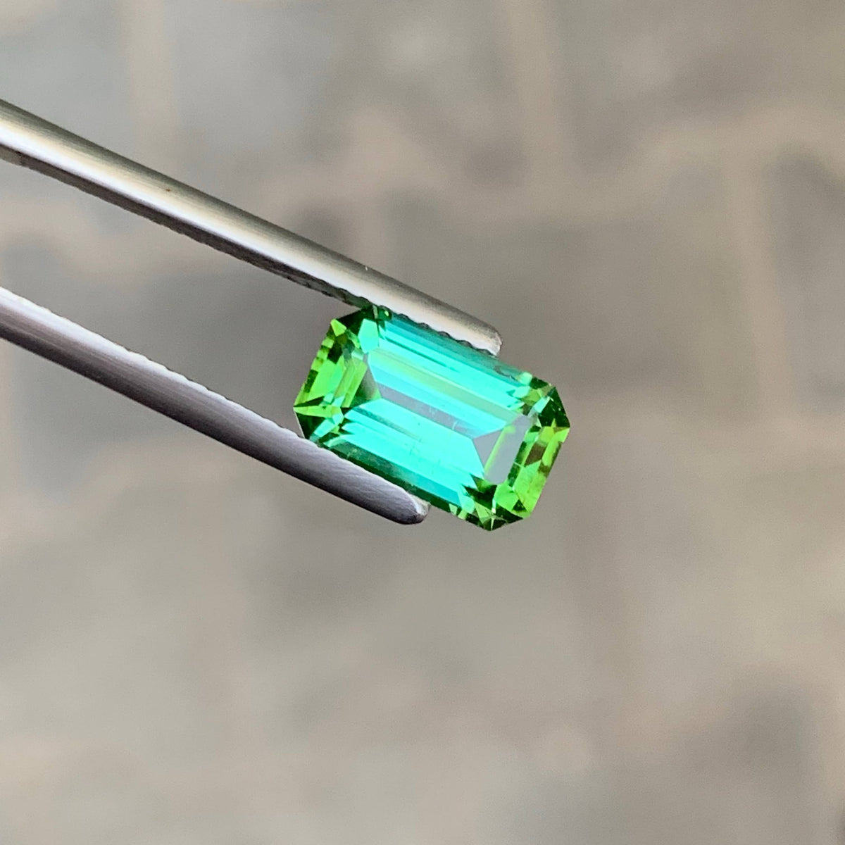 2.55 Carat Natural Loose Mint Green Tourmaline Emerald Cut Afghan Gemstone