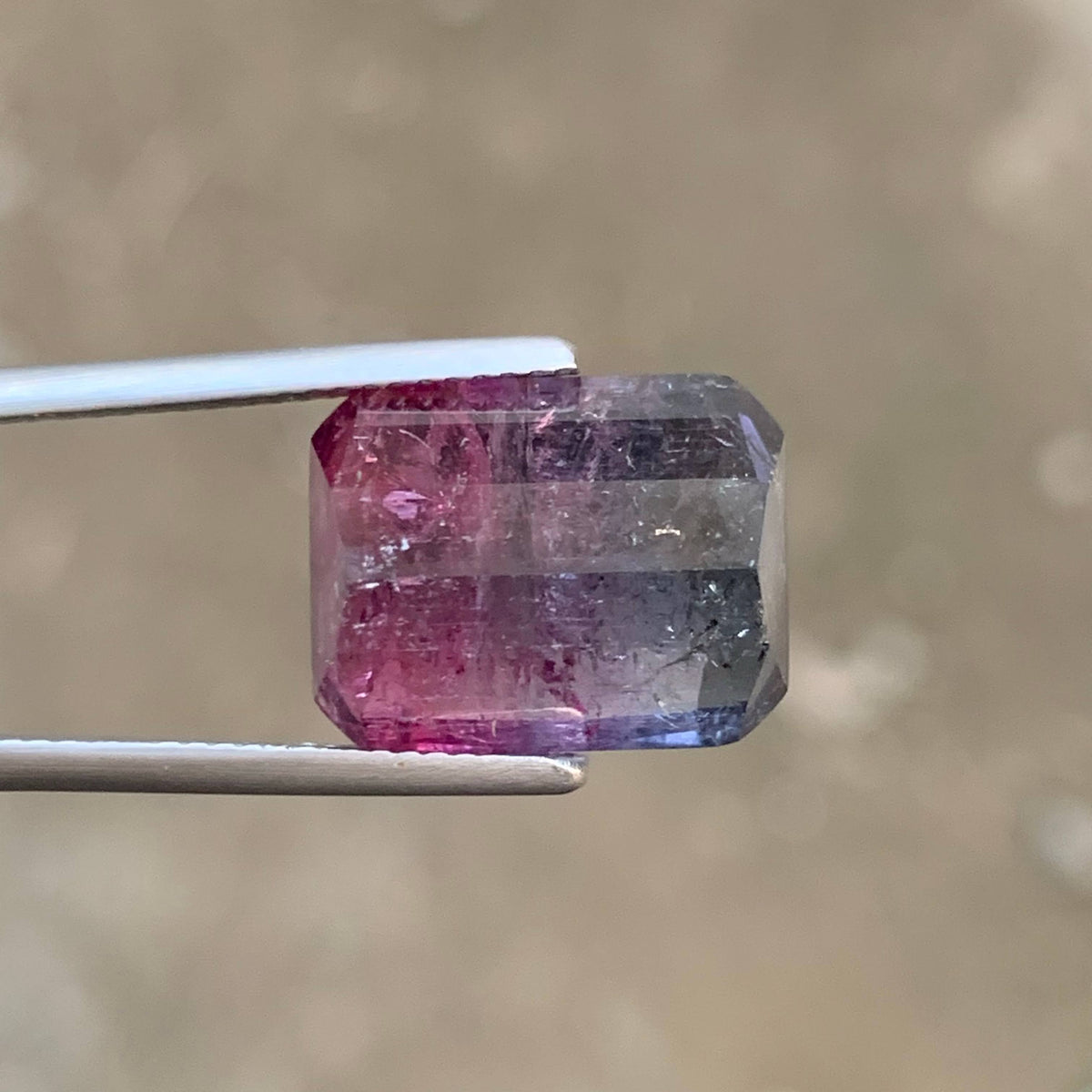 12.50 Carat Natural Loose Bicolor Tourmaline Stone Cushion Cut Afghan Gemstone