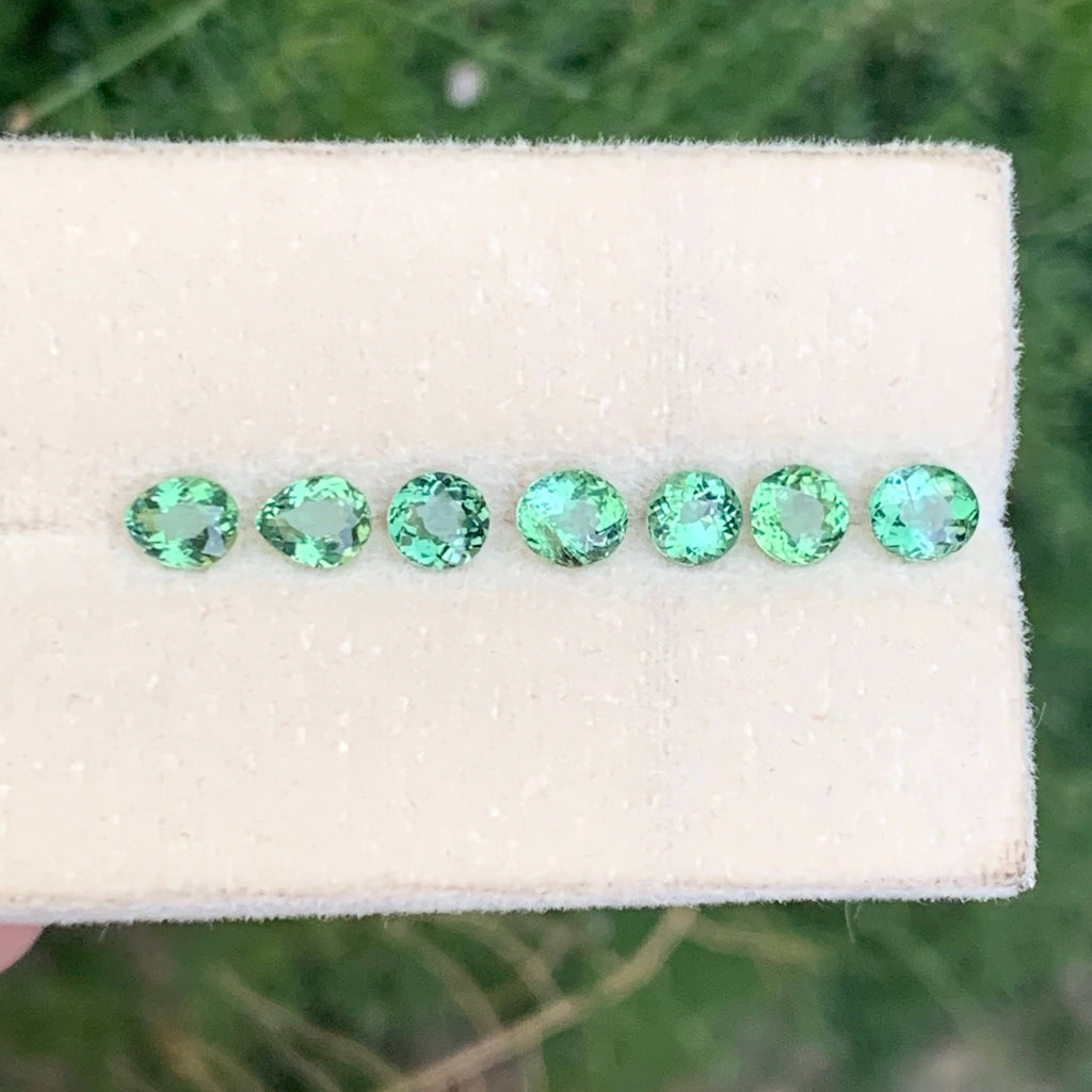 2.10 Carat Natural Loose 7 Piece Paraiba Tourmaline Jewelry From Mozambique