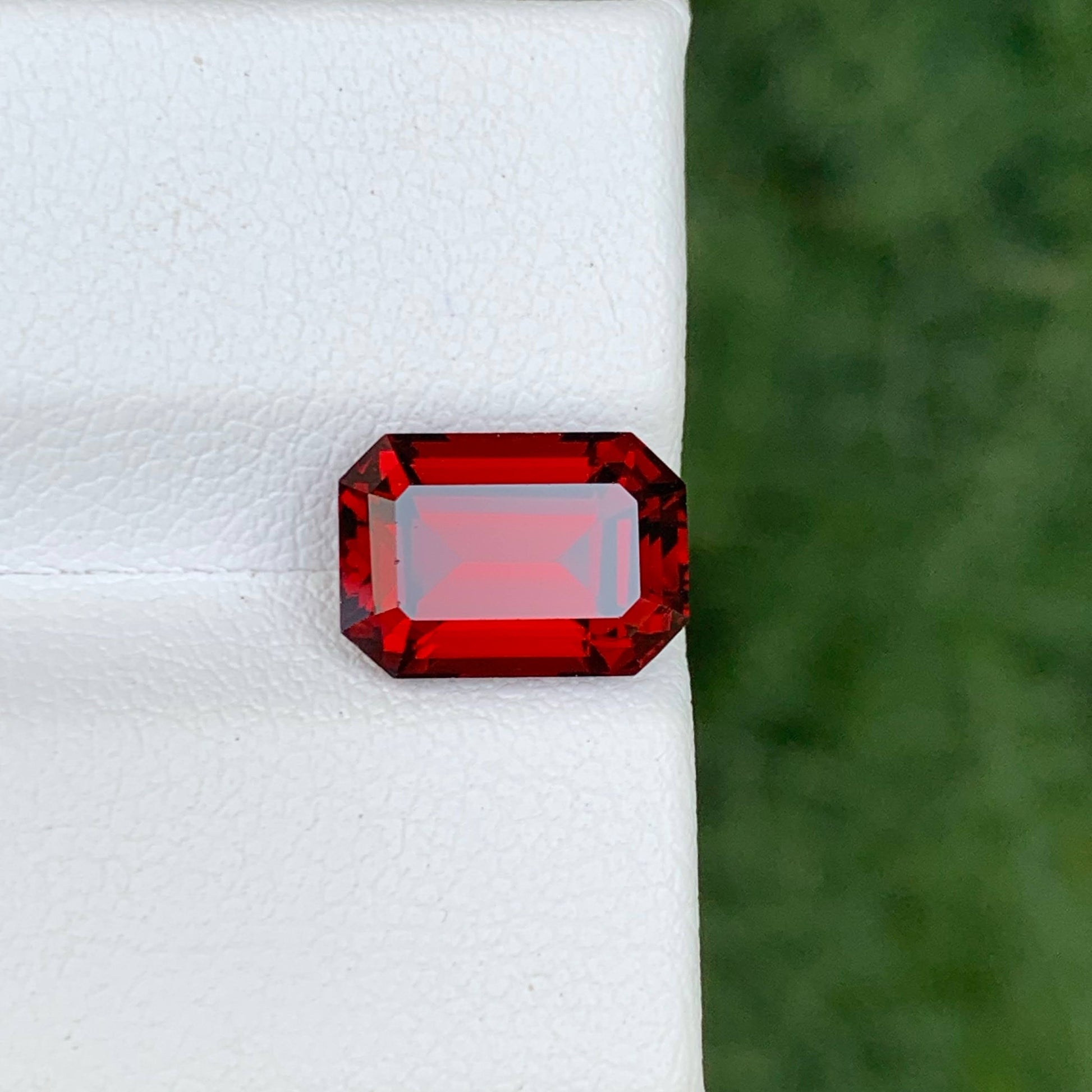 4.40 Carat Red Garnet Emerald Cut