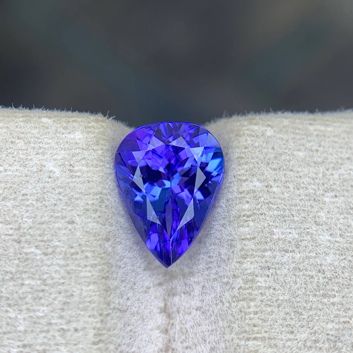 1.75 Carat Blue Tanzanite Pear Cut Tanzania Loupe Clean Untreated