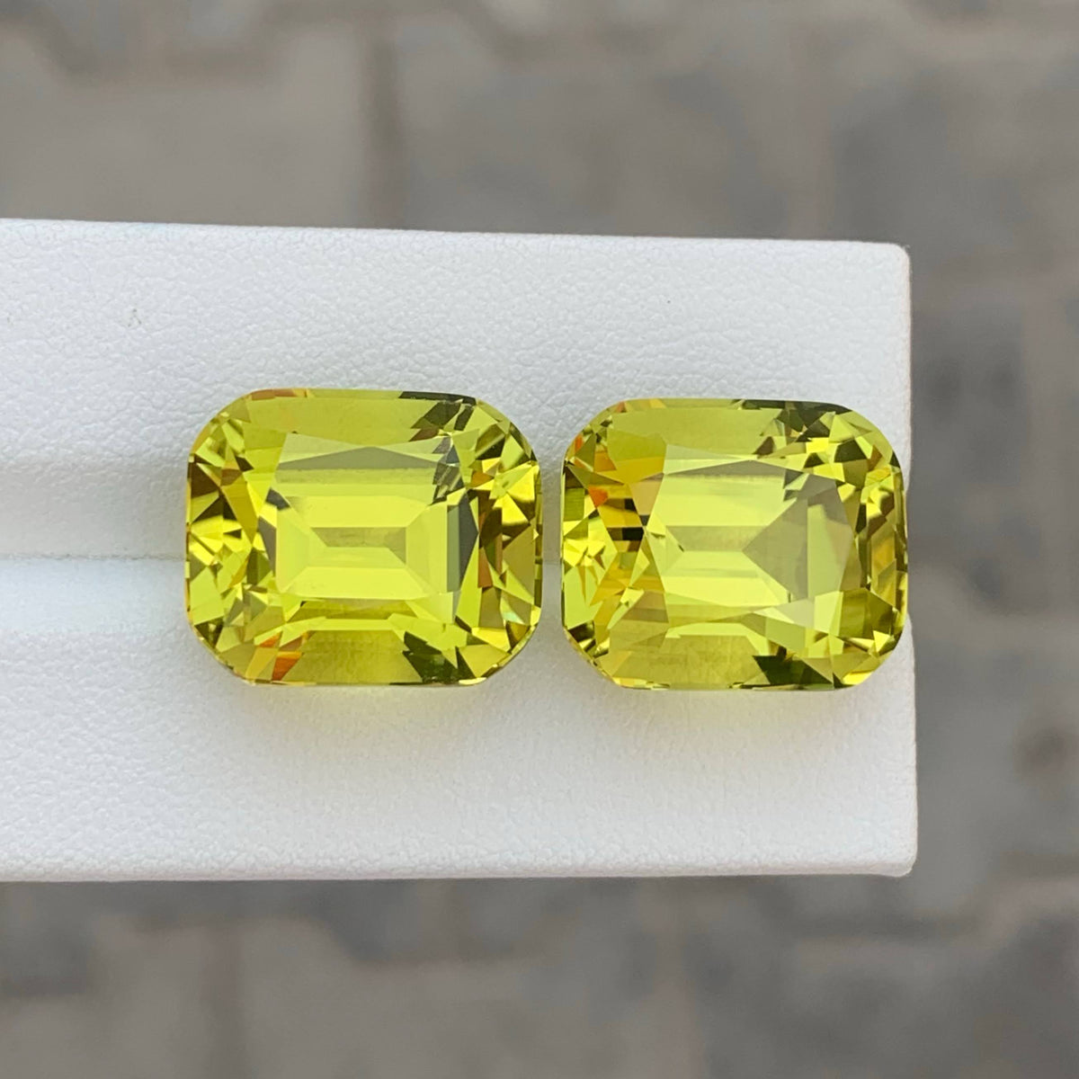 37.60 Ct Lemon Citrine Pair Cushion Cut