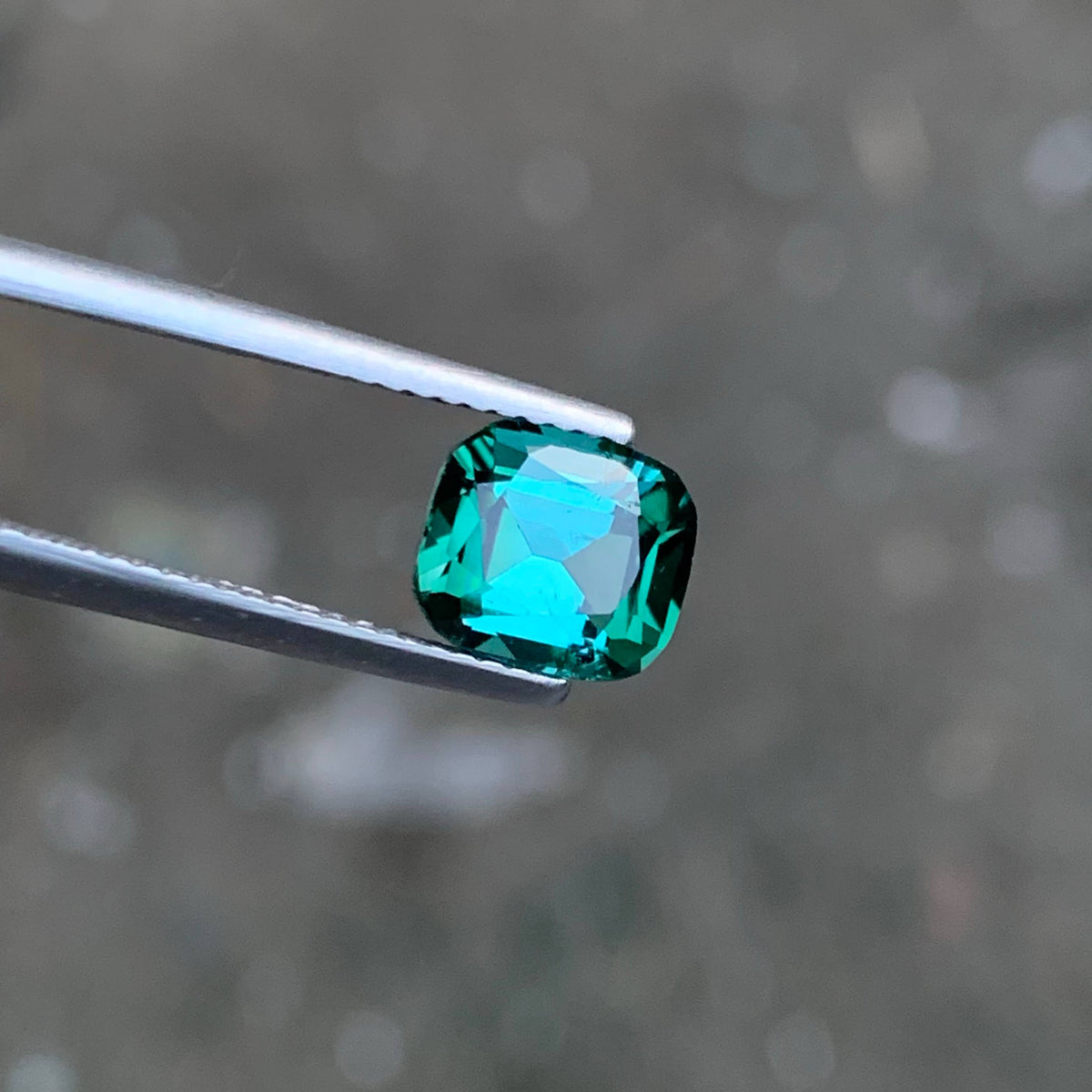 2.10 Carat Bluish Green Tourmaline Cushion Cut Afghan VVS Untreated