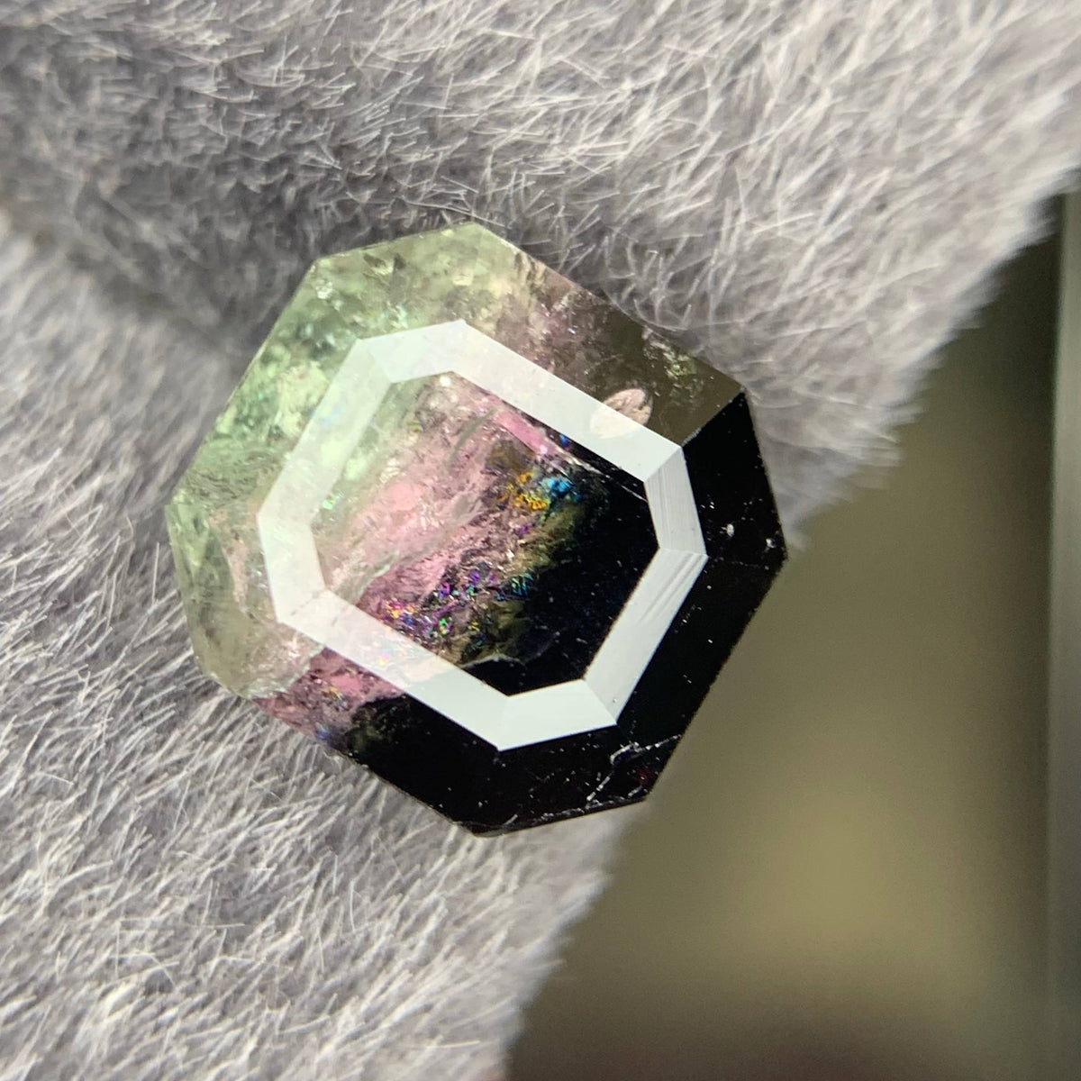 4.05 Carat Loose Tricolor Tourmaline Stone – Emerald Cut, Afghan Gemstone