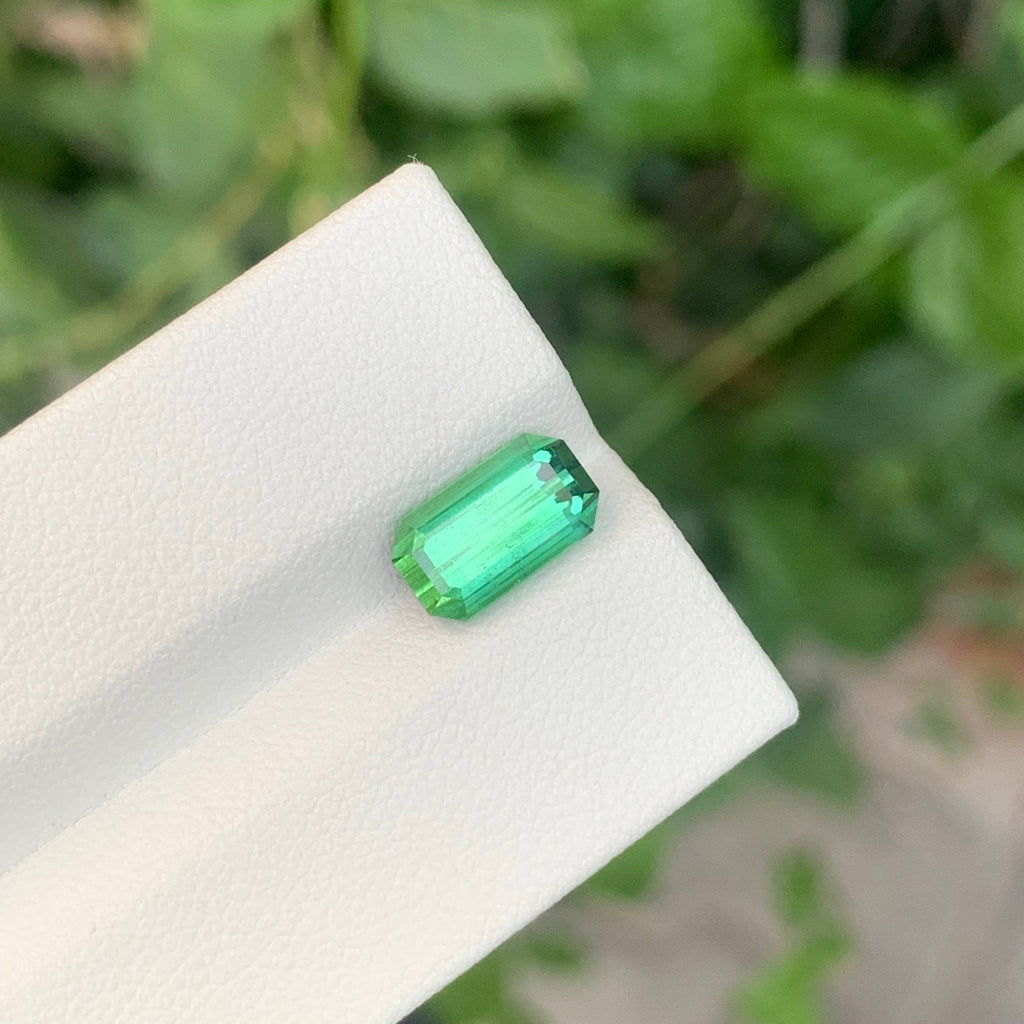 2.50 Carat Natural Loose Mint Green Tourmaline Emerald Cut Afghan Gemstone