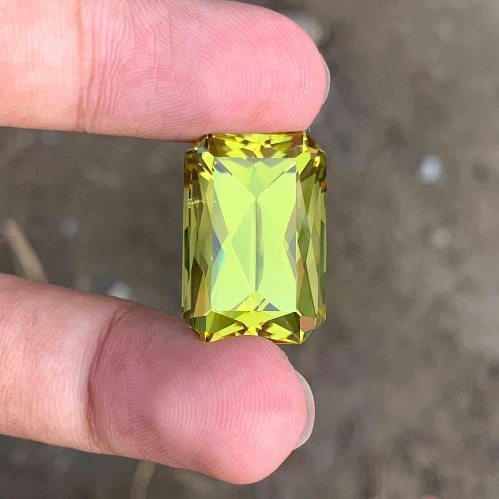 28.90 Carat Lemon Color Citrine Fancy Cushion Cut African Gemstone