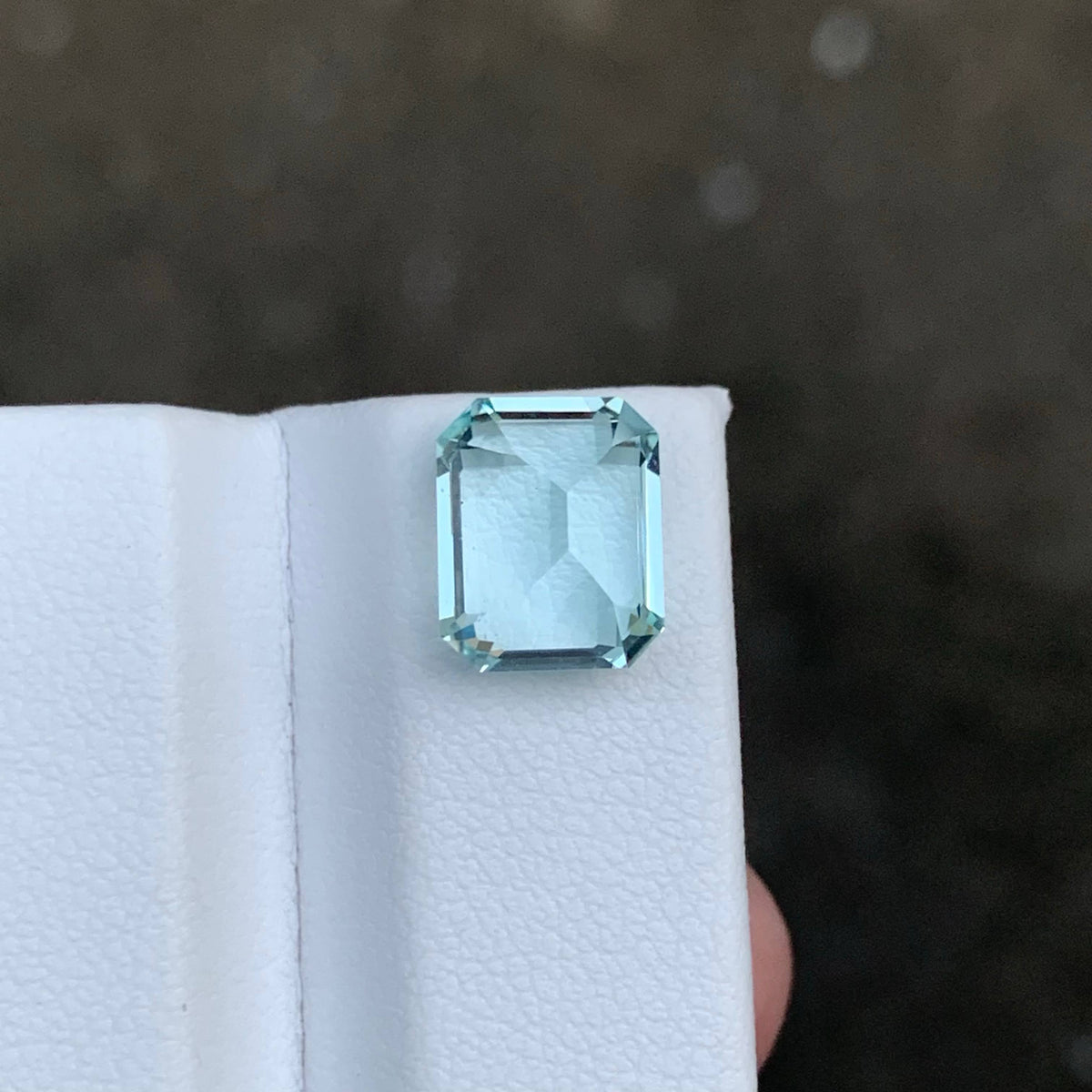3.80 Carat Light Blue Aquamarine Emerald Cut Pakistan VVS Untreated