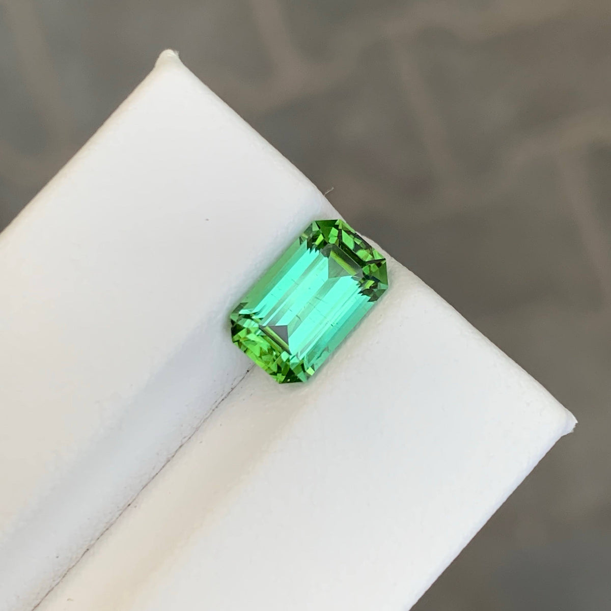 2.55 Carat Natural Loose Mint Green Tourmaline Emerald Cut Afghan Gemstone