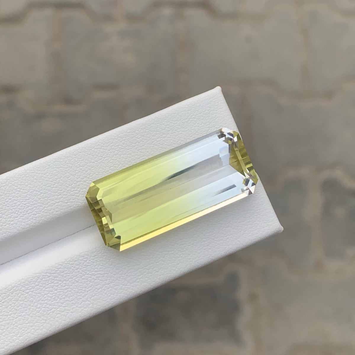 33.00 Carat Bicolor Citrine Emerald Cut Africa Loupe Clean Untreated