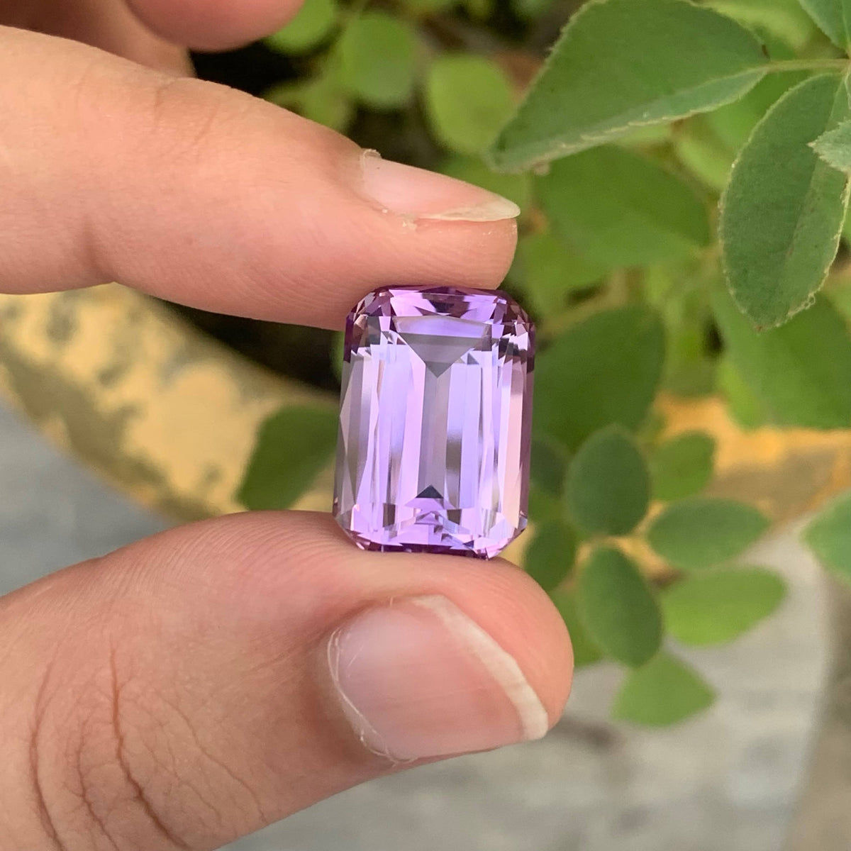 14.40 Carat Natural Loose Purple Amethyst Stone Cushion Cut Brazilian Gemstone
