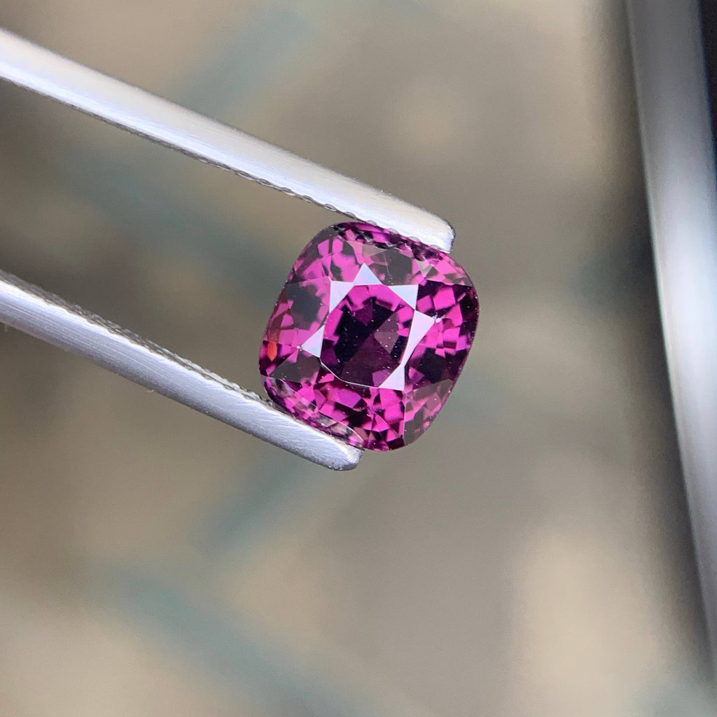 2.92 Carat Certified Purple Spinel Cushion Cut Tanzania Gemstone