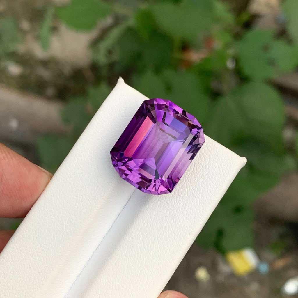 22.50 Carat Purple Amethyst Cushion Fancy Cut Brazilian Gemstone, Eye Clean, Untreated