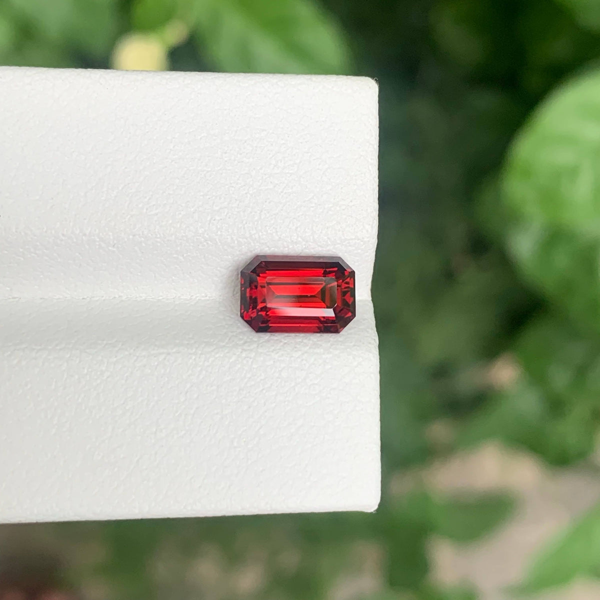 2.30 Carat Natural Loose Sweet Red Garnet Stone Emerald Cut Tanzanian Gemstone