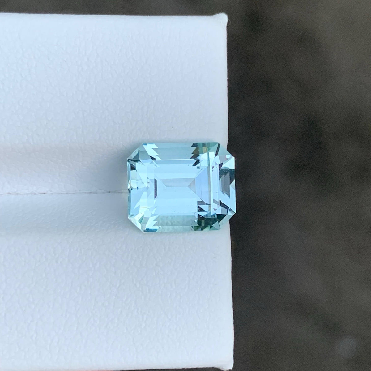 3.80 Carat Light Blue Aquamarine Emerald Cut Pakistan VVS Untreated