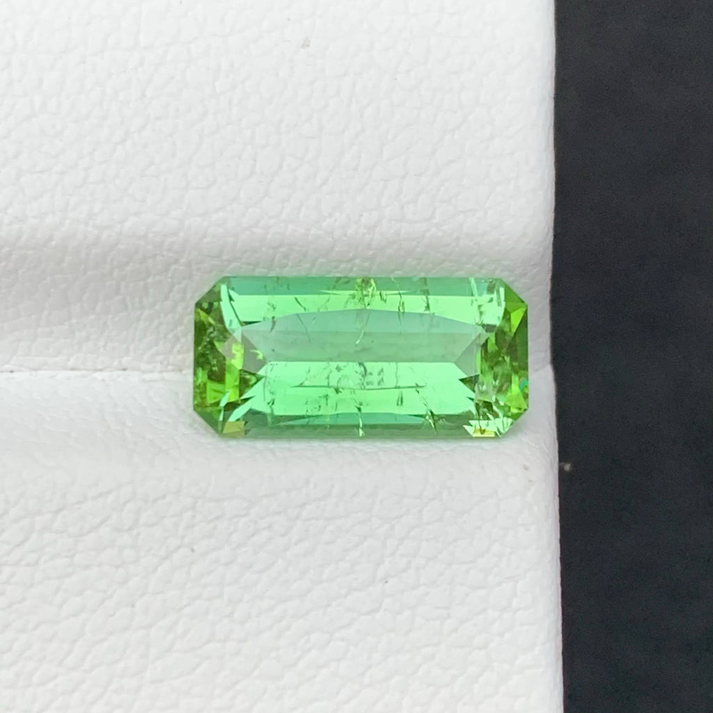 2.70 Carat Mint Green Tourmaline Green gemstone on a white background