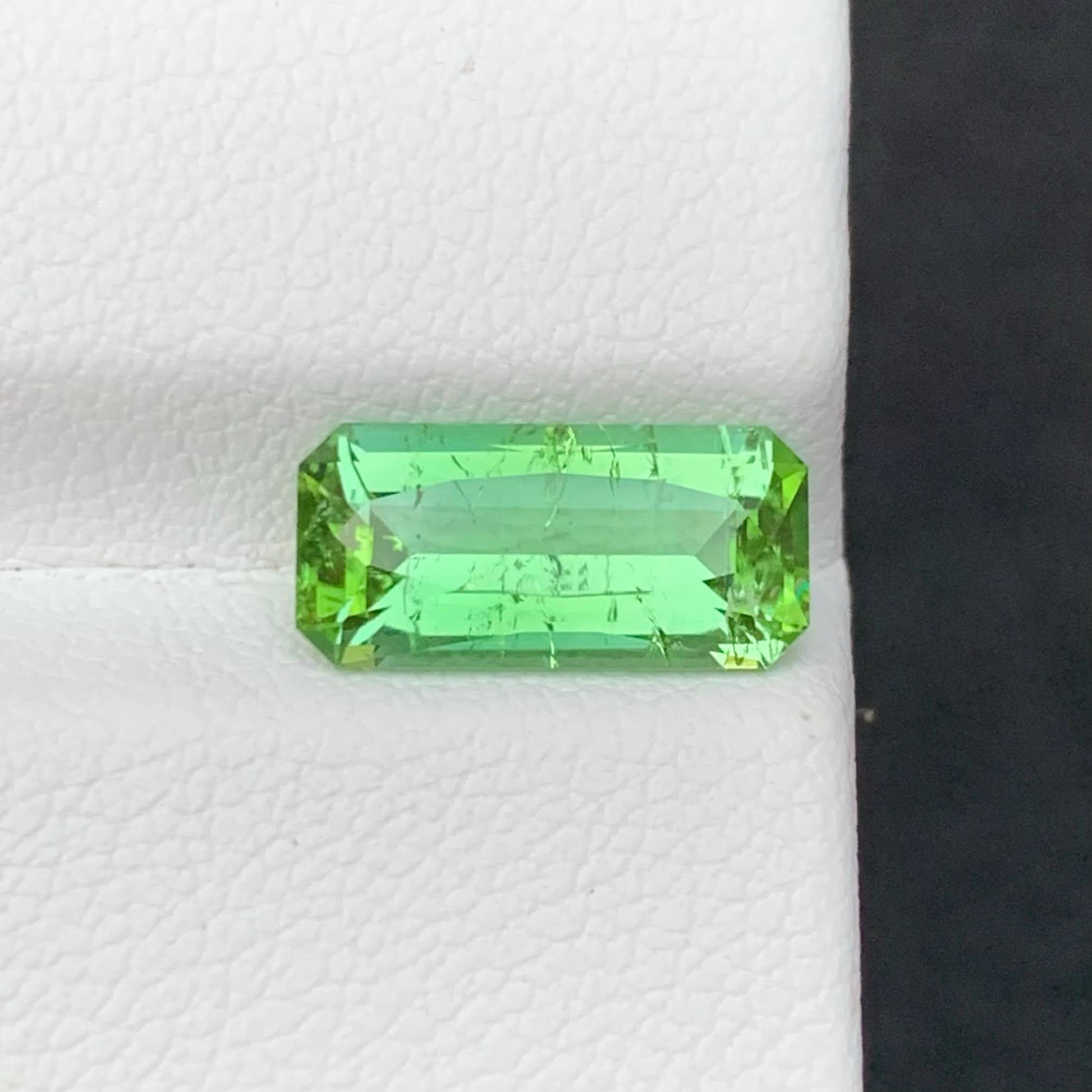 2.70 Carat Mint Green Tourmaline Green gemstone on a white background