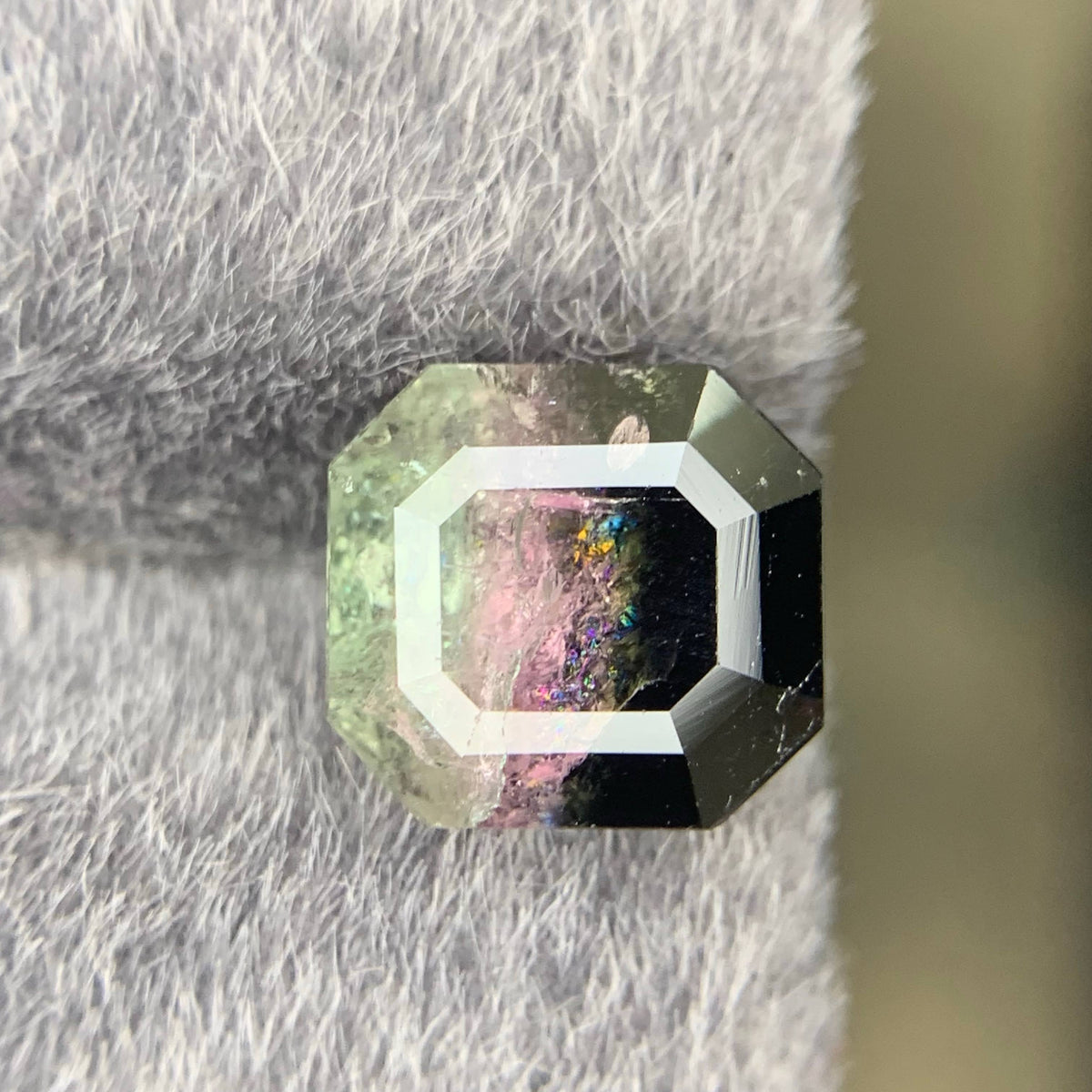 4.05 Carat Loose Tricolor Tourmaline Stone – Emerald Cut, Afghan Gemstone