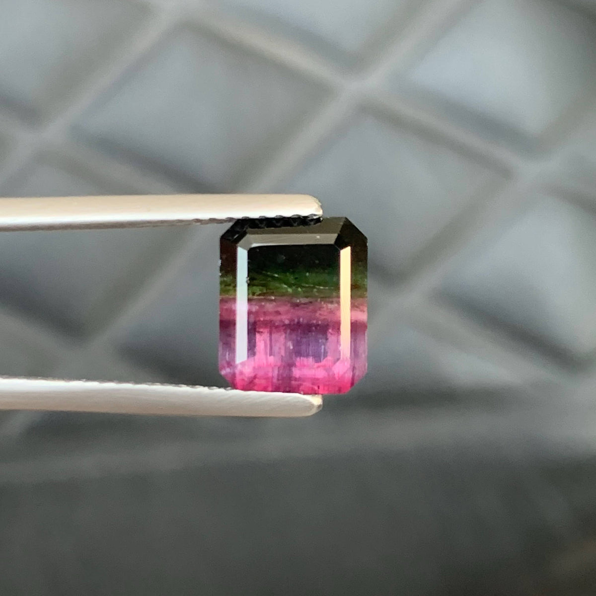 3.30 Carat Natural Loose Bicolor Tourmaline Emerald Cut Afghan Gemstone