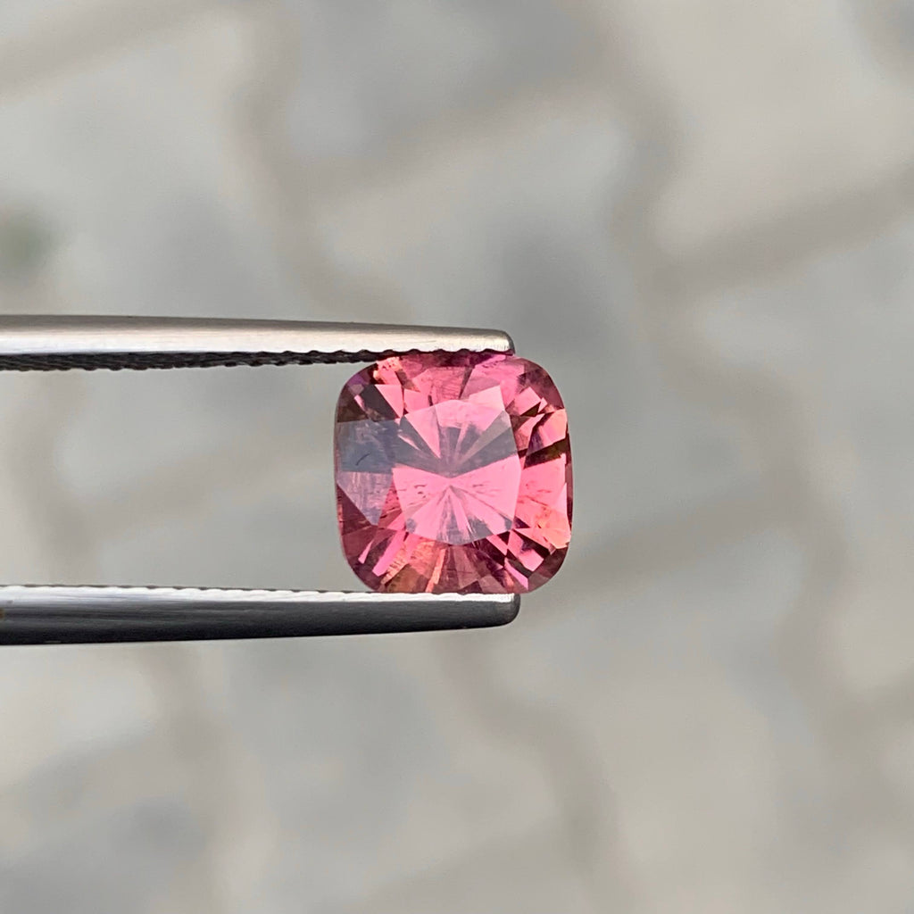 2.65 Carat Natural Loose Peach Pink Color Tourmaline Stone Cushion Cut Afghan VVS Untreated Gemstone