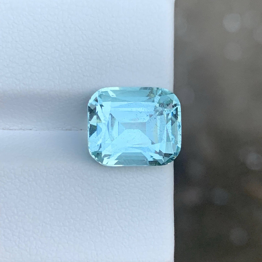 5.80 Carat Light Blue Aquamarine Cushion Cut Pakistan Gemstone