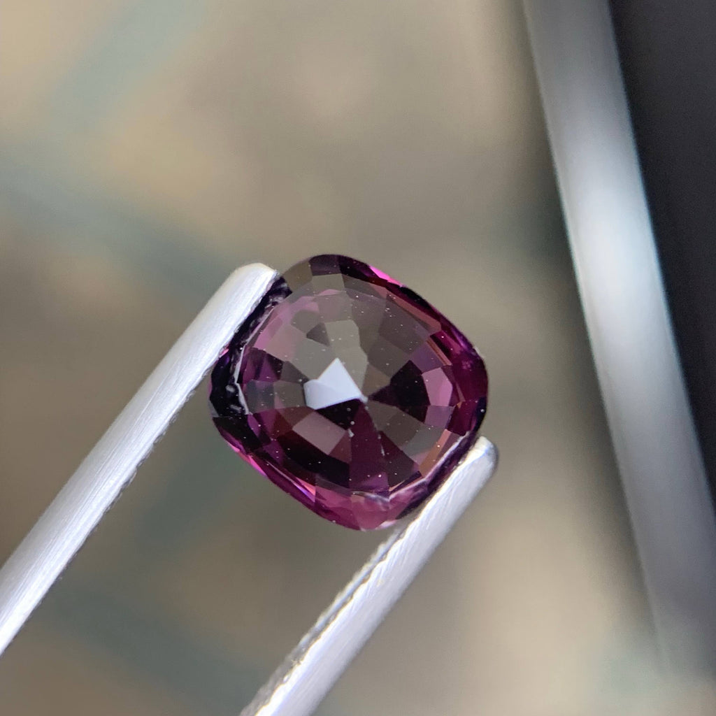 2.92 Carat Certified Purple Spinel Cushion Cut Tanzania Gemstone