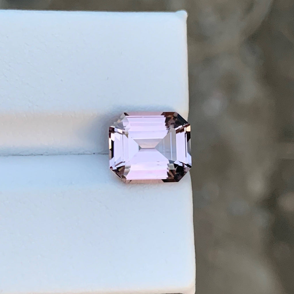 3.55 Carat Natural Loose Light Pink Color Tourmaline Emerald Cut Afghan Gemstone