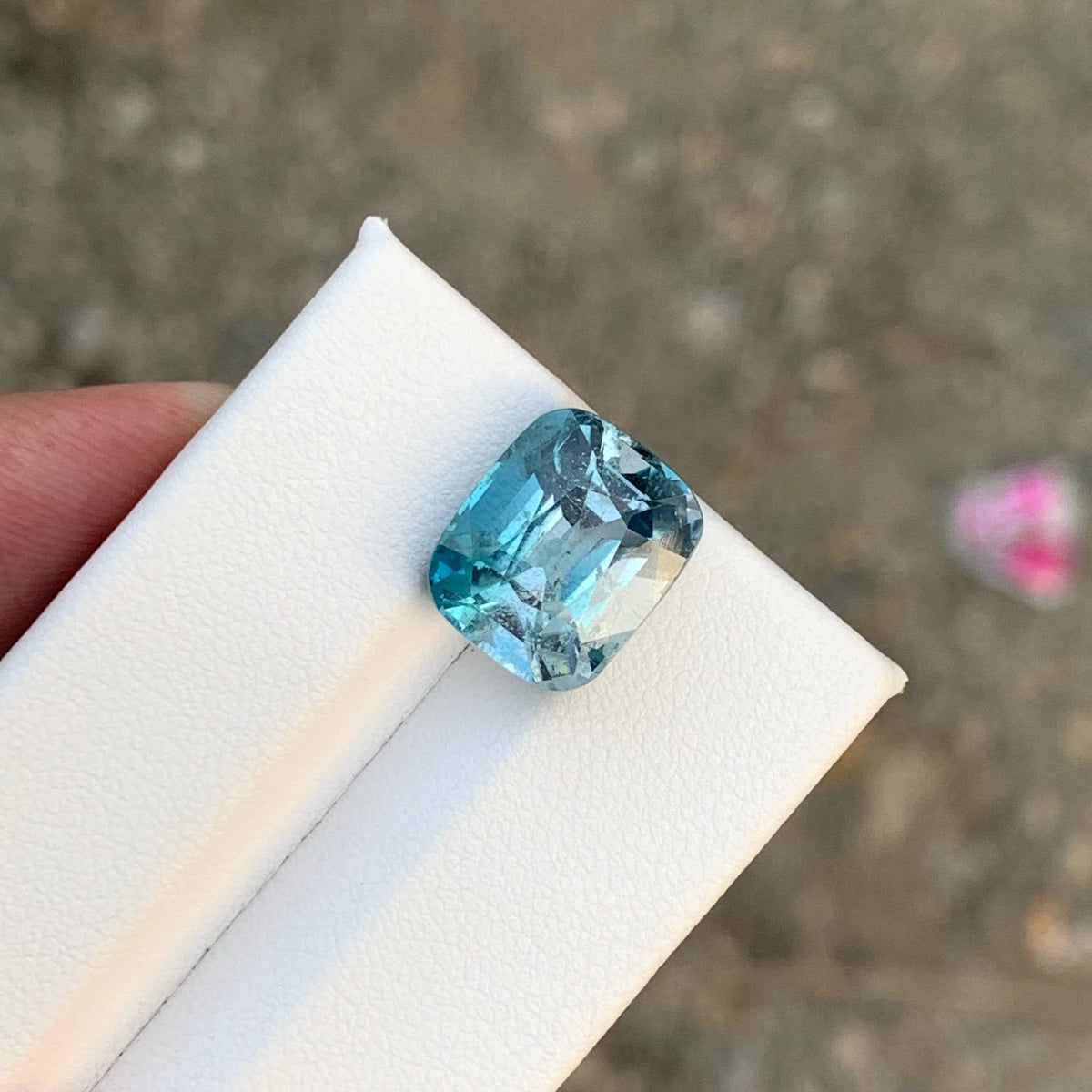 7.55 Carat Natural Loose Unique Color Tourmaline Cushion Cut Afghan Gemstone