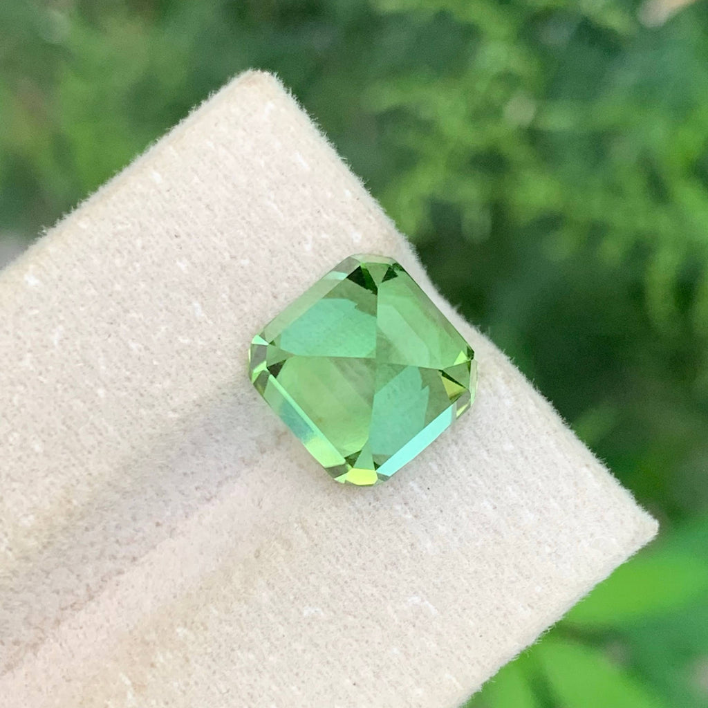 8.65 Carat Natural Loose Mint Green Tourmaline Cushion Cut Afghan Gemstone