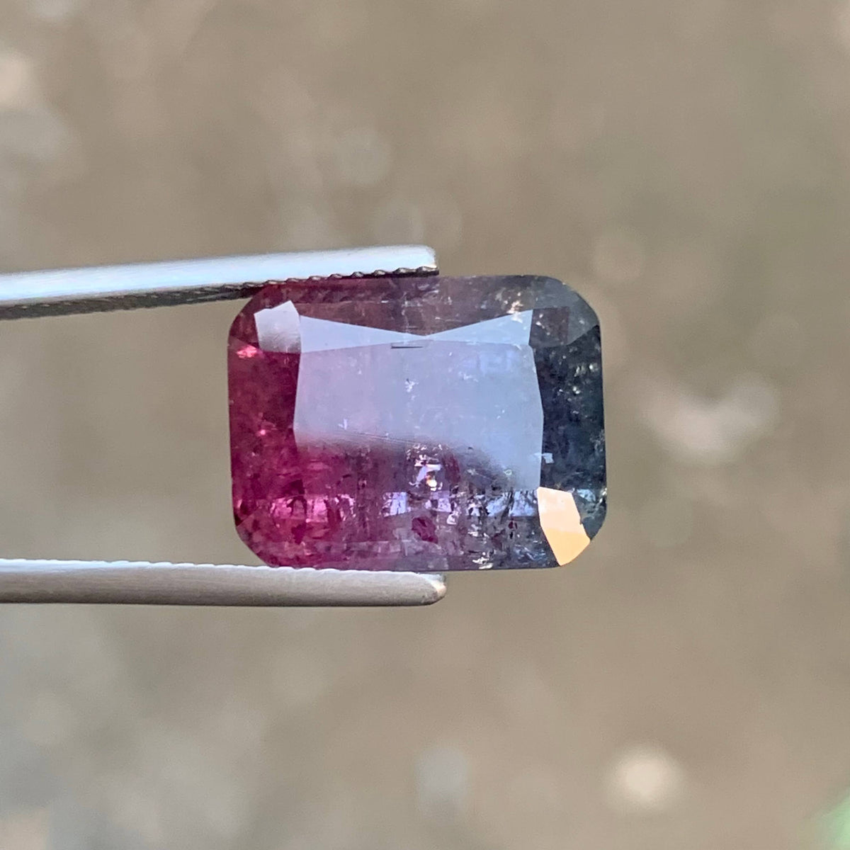 12.50 Carat Natural Loose Bicolor Tourmaline Stone Cushion Cut Afghan Gemstone