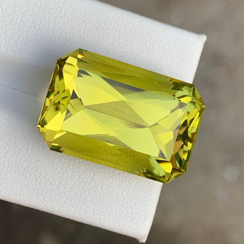 28.90 Carat Lemon Color Citrine Fancy Cushion Cut African Gemstone